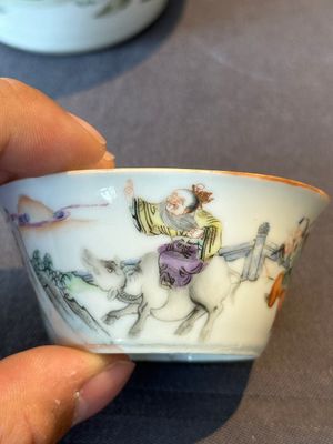 A rare set of eight Chinese famille rose 'Sanxing' nesting bowls, Tongzhi mark and of the period — 照片 17