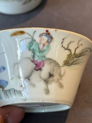 A rare set of eight Chinese famille rose 'Sanxing' nesting bowls, Tongzhi mark and of the period — 照片 26