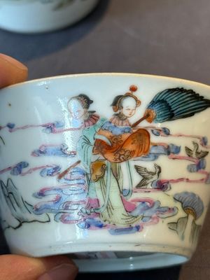 A rare set of eight Chinese famille rose 'Sanxing' nesting bowls, Tongzhi mark and of the period — 照片 28