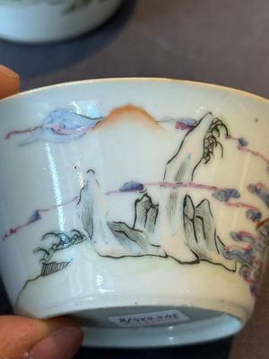 A rare set of eight Chinese famille rose 'Sanxing' nesting bowls, Tongzhi mark and of the period — 照片 29