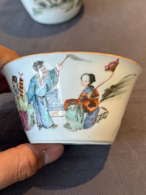 A rare set of eight Chinese famille rose 'Sanxing' nesting bowls, Tongzhi mark and of the period — 照片 37