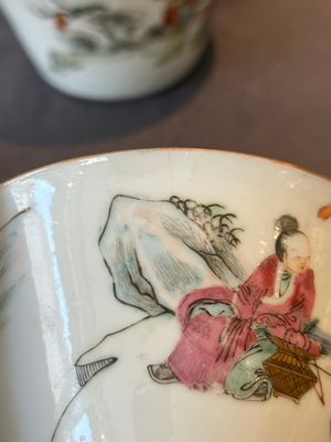 A rare set of eight Chinese famille rose 'Sanxing' nesting bowls, Tongzhi mark and of the period — 照片 38