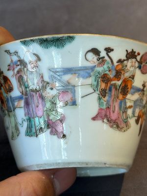 A rare set of eight Chinese famille rose 'Sanxing' nesting bowls, Tongzhi mark and of the period — 照片 43