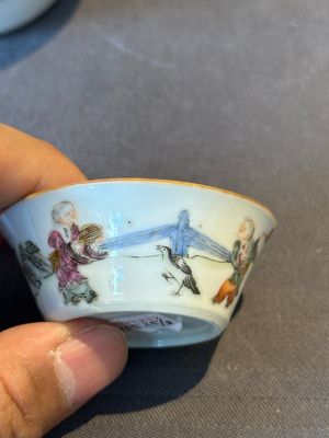 A rare set of eight Chinese famille rose 'Sanxing' nesting bowls, Tongzhi mark and of the period — 照片 9