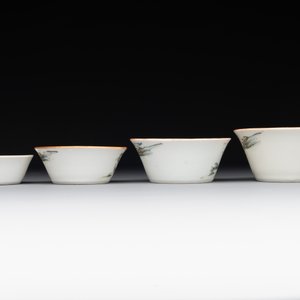 A rare set of eight Chinese famille rose 'Sanxing' nesting bowls, Tongzhi mark and of the period — 照片 12
