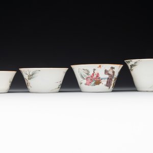 A rare set of eight Chinese famille rose 'Sanxing' nesting bowls, Tongzhi mark and of the period — 照片 6