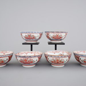 A rare set of six Chinese 'Amsterdam bont' bowls, 18th C. — foto 1
