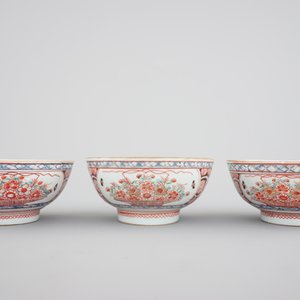 A rare set of six Chinese 'Amsterdam bont' bowls, 18th C. — foto 11