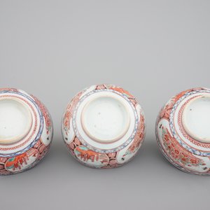 A rare set of six Chinese 'Amsterdam bont' bowls, 18th C. — foto 14
