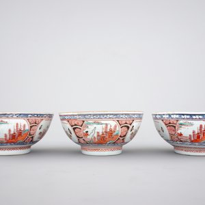 A rare set of six Chinese 'Amsterdam bont' bowls, 18th C. — foto 5