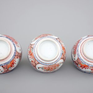 A rare set of six Chinese 'Amsterdam bont' bowls, 18th C. — foto 8