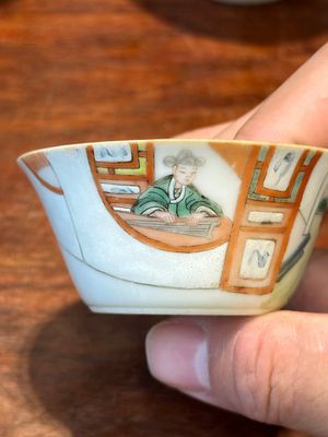 A rare set of ten Chinese famille rose 'erotic' nesting bowls, Daoguang mark and of the period — 照片 20
