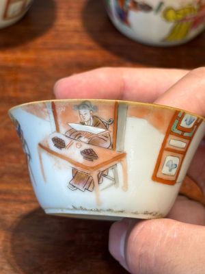 A rare set of ten Chinese famille rose 'erotic' nesting bowls, Daoguang mark and of the period — 照片 22