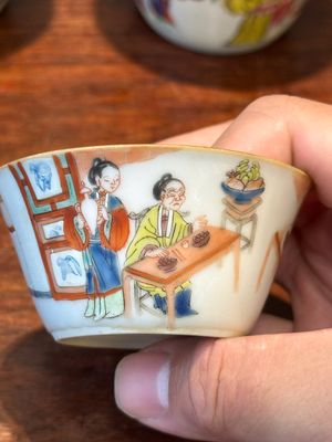 A rare set of ten Chinese famille rose 'erotic' nesting bowls, Daoguang mark and of the period — 照片 23