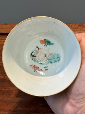 A rare set of ten Chinese famille rose 'erotic' nesting bowls, Daoguang mark and of the period — 照片 34