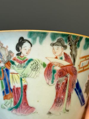 A rare set of ten Chinese famille rose 'erotic' nesting bowls, Daoguang mark and of the period — 照片 36