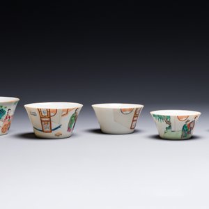 A rare set of ten Chinese famille rose 'erotic' nesting bowls, Daoguang mark and of the period — 照片 13