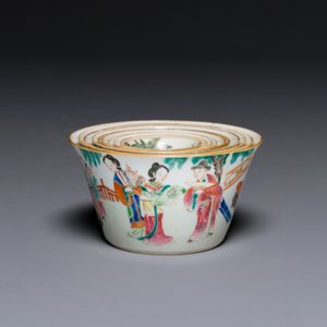 A rare set of ten Chinese famille rose 'erotic' nesting bowls, Daoguang mark and of the period — 照片 2