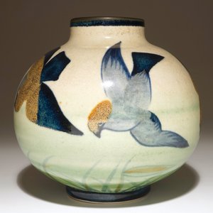 A rare stoneware vase with stylised birds, Charles Catteau for Boch Frères Keramis, ca. 1930 — 照片 2