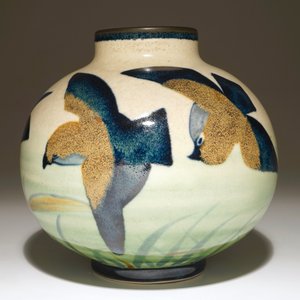 A rare stoneware vase with stylised birds, Charles Catteau for Boch Frères Keramis, ca. 1930 — 照片 3