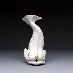 A rare white-glazed Delftware dolphin-shaped fountain, 18th C. — photo 2