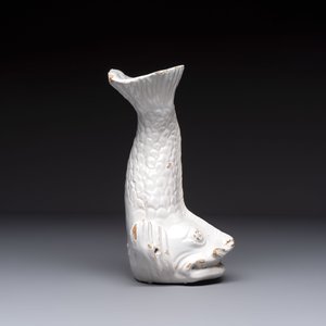 A rare white-glazed Delftware dolphin-shaped fountain, 18th C. — photo 5