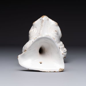 A rare white-glazed Delftware dolphin-shaped fountain, 18th C. — photo 7
