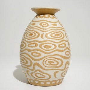 A rare white slip glazed stoneware vase, Charles Catteau for Boch Frères Keramis, ca. 1923 — photo 1