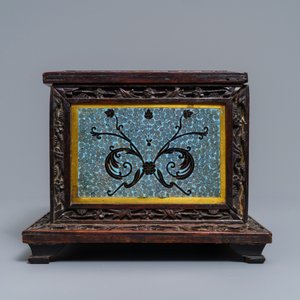 A rectangular Chinese cloisonné and wood box, 19th C. — 照片 5
