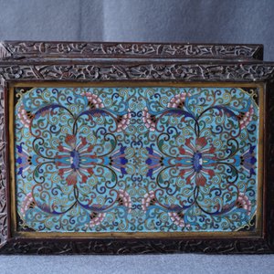 A rectangular Chinese cloisonné and wood box, 19th C. — 照片 10