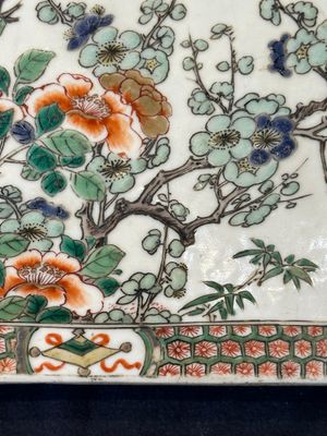 A rectangular Chinese famille verte tile with two-sided design, Kangxi — 照片 15