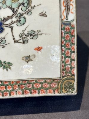 A rectangular Chinese famille verte tile with two-sided design, Kangxi — 照片 16