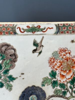 A rectangular Chinese famille verte tile with two-sided design, Kangxi — 照片 13