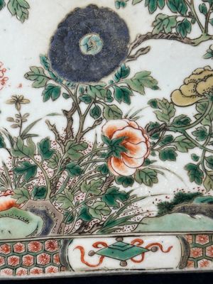 A rectangular Chinese famille verte tile with two-sided design, Kangxi — 照片 17