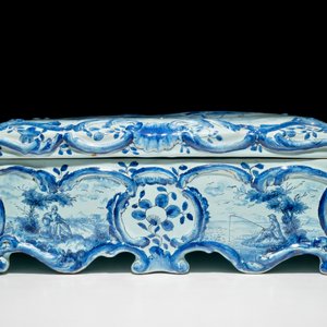 A rectangular Dutch Delft blue and white box and cover, 19th C. — 照片 5
