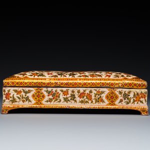 A rectangular lacquered wood writing box, Kashmir, India, 19th C. — 照片 4
