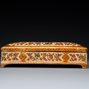 A rectangular lacquered wood writing box, Kashmir, India, 19th C. — 照片 6