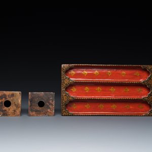A rectangular lacquered wood writing box, Kashmir, India, 19th C. — 照片 8