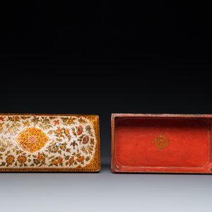 A rectangular lacquered wood writing box, Kashmir, India, 19th C. — 照片 10