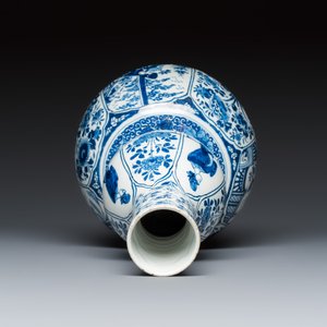 A refined blue and white Dutch Delft double gourd chinoiserie vase with long Eliza — photo 7