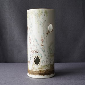 A reticulated Chinese qianjiang cai hat stand, signed Zhang Ziying, early 20th C. — 照片 11