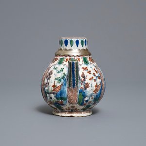 A ribbed Dutch Delft cashmere palette teapot, 17/18th C. — photo 3