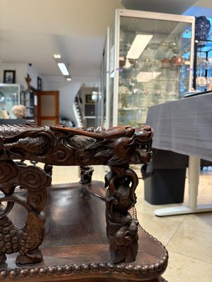 A richly carved Chinese hongmu 'dragon' armchair, Canton, 19th C. — 照片 5