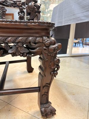 A richly carved Chinese hongmu 'dragon' armchair, Canton, 19th C. — 照片 8