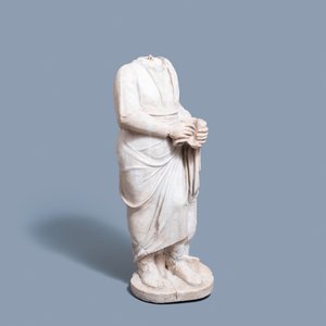 A Roman marble statue of a philosopher holding a parchment roll, ca. 2nd C. — 照片 2