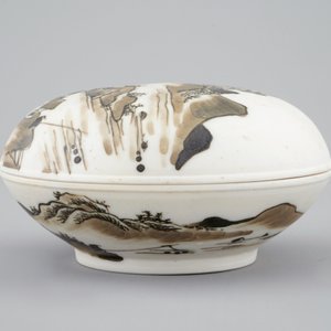 A round Chinese biscuit seal wax box and cover, Kangxi — photo 3