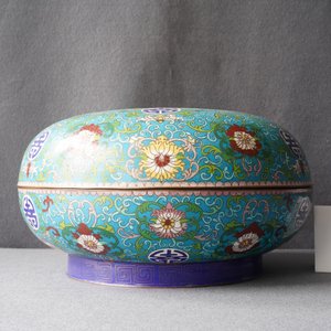 A round Chinese cloisonné box and cover, 19th C. — 照片 9