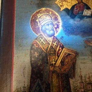 A Russian icon: Two saints, 19th C. — 照片 13