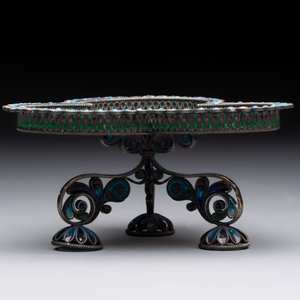 A Russian silver enamel tripod tazza, Julius Rappaport, St. Petersburg, Russia, 19/20th C. — 照片 2