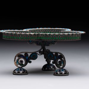 A Russian silver enamel tripod tazza, Julius Rappaport, St. Petersburg, Russia, 19/20th C. — 照片 4